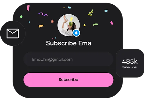Subscribe form with 485k subscribers